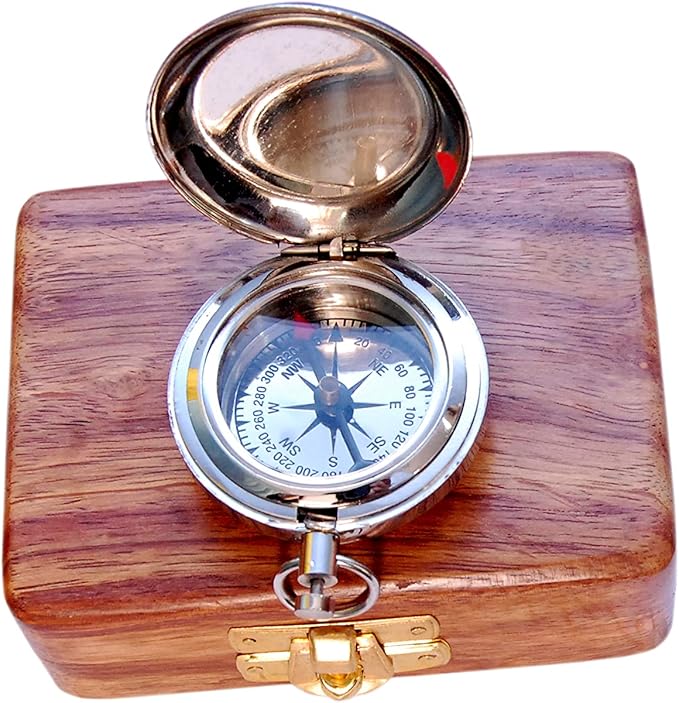 Bazross Brass Nautical Compass - Image 6