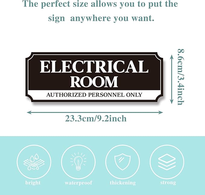 Electrical Room Door Sign for Business，Self-Adhesive Durable Modern Electrical - Image 2