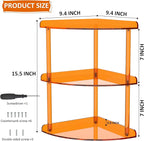 Sezanrpt 3 Tier Acrylic Corner Shelf Organizer Storage 9.5x9.5x15.7 Inch - Image 3