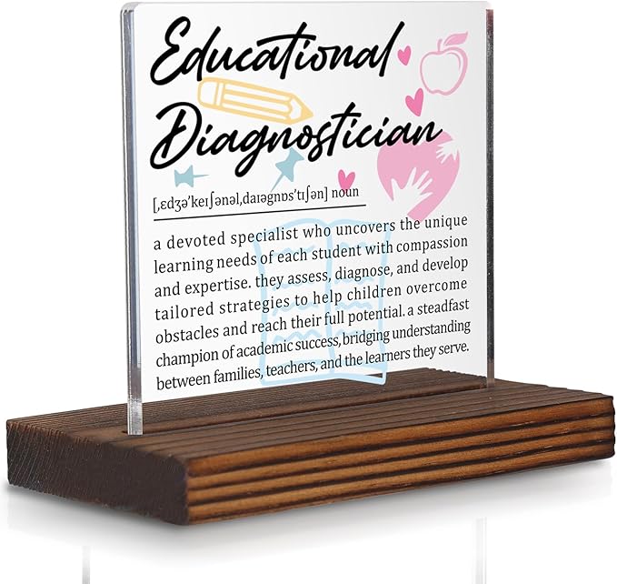 Educational Diagnostician Gifts, Thank You Desk Sign by Pariveca
