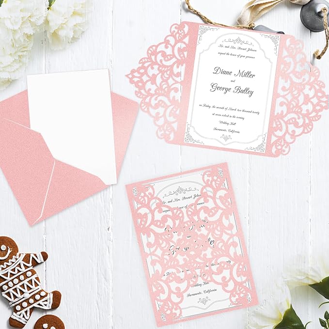 24 Sheets Pink Shimmer Cardstock 8.5 x 11 Iridescent Paper, Goefun 80lb Card - Image 6