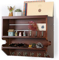 Mutsault Key Holder for Wall, Mail Organizer Wall Mounted, Luxury Walnut by Mutsault
