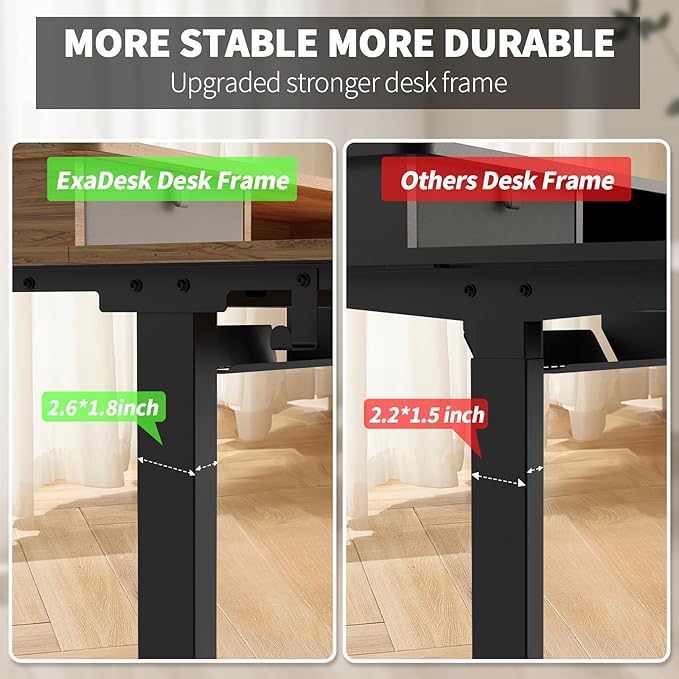 ExaDesk 48 * 30 Inches Electric Standing Widened Desk Adjustable Height - Image 5