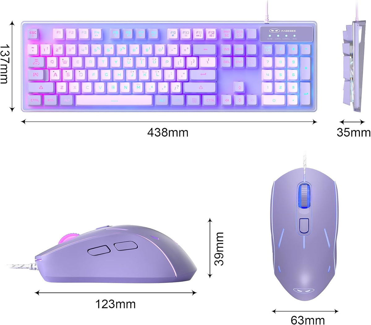 Gaming Keyboard and Mouse Combo, K1 RGB LED Backlit Wired Keyboard with 104 K...