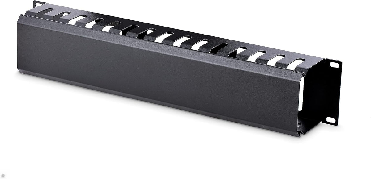StarTech Horizontal 2U Rack Finger Duct with Cover, 19in Steel Wire Duct