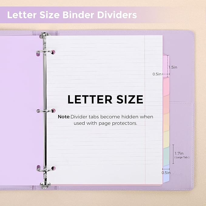 SKYDUE Durable Plastic 8-Tab Dividers, Big Tab Dividers - Image 3