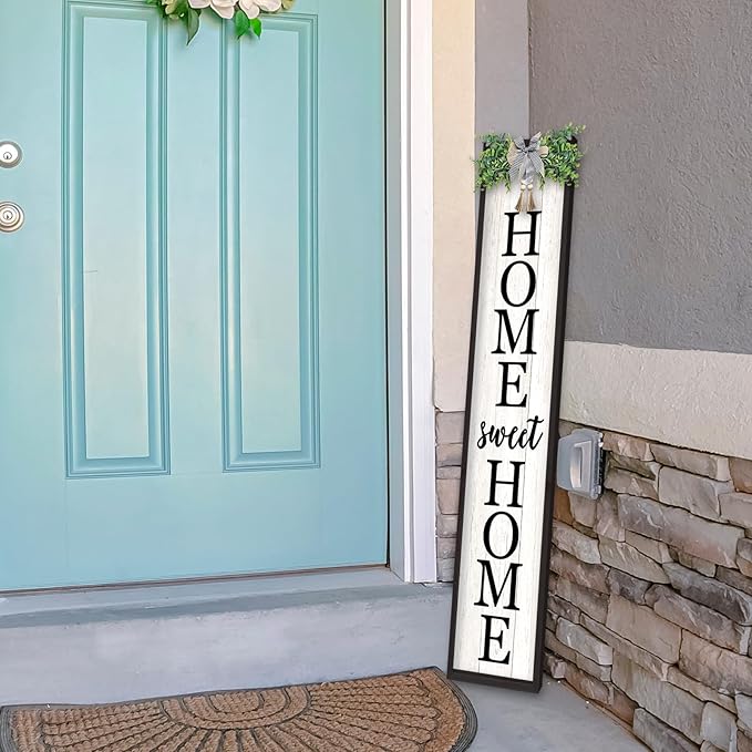 LuZhiQiang Welcome Sign for Front Porch Outdoor Home Sweet Home, Rustic Outside - Image 5