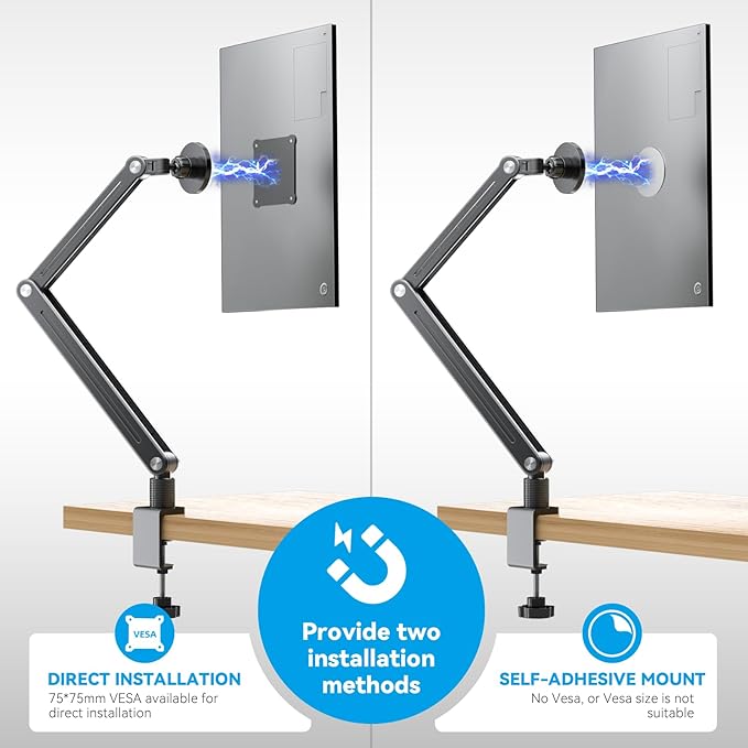 Jakeko Strong Magnetic Portable Monitor Desk Clamp - 75mm VESA Mount 4.7" 12.9" - Image 5