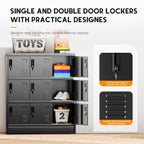 9 Door Metal Lockers for Employees, Black Lockable Steel Locker with Lock and Card Slot for Office, Gym, School, Home, Garage, Assembly Required