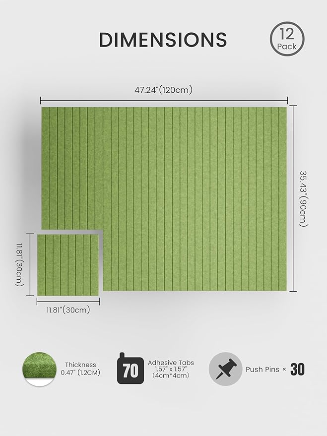 Bumusty Large Cork Board Alternative-47 x35 Felt Bulletin Board Tiles, - Image 2