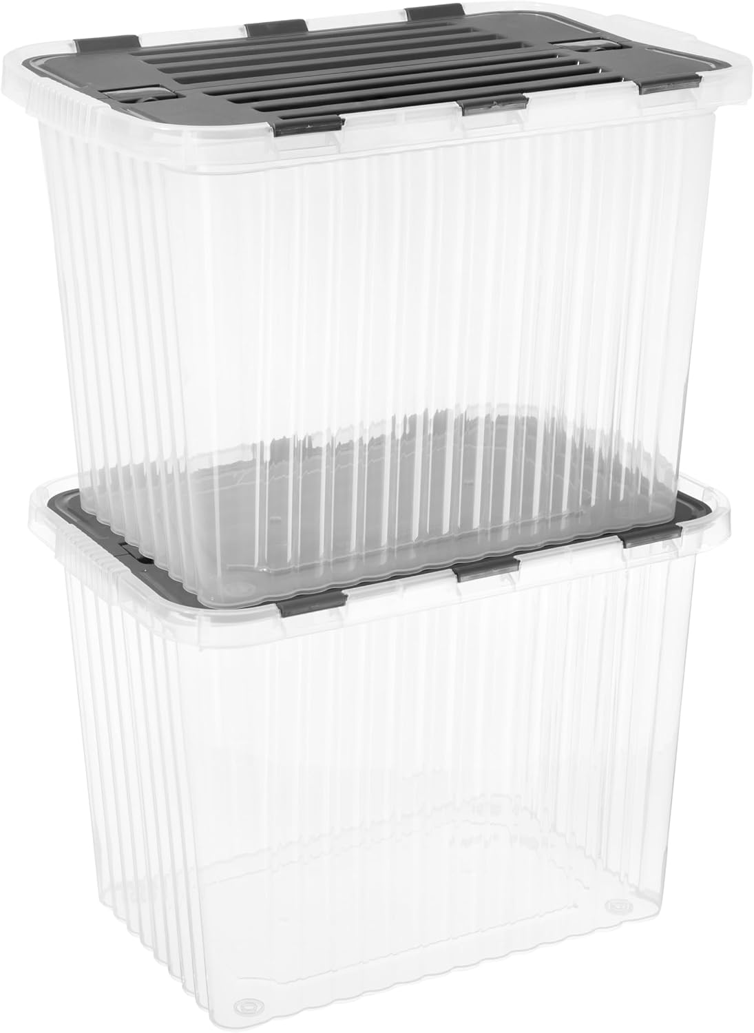 Superio Storage Bins with Lids, Stackable Totes, BPA Free, Odor Free, Organizer