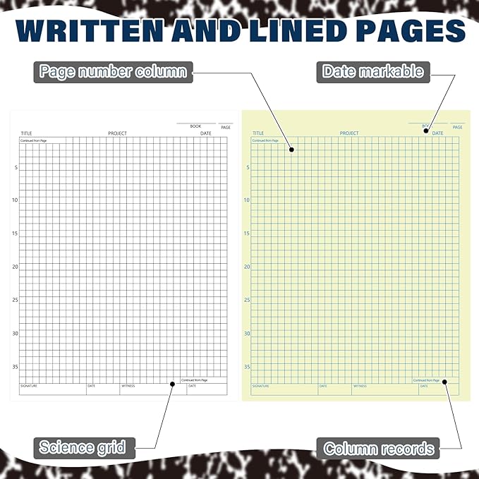 Affrolling 1 Pack Carbonless Lab Notebook Carbon Copy 8.5'' x 11'' 25 Sets of - Image 3