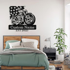 Custom US Flag Motorcycle Metal Signs Personalized Biker Name Sign Custom - Image 3
