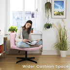 PUKAMI Criss Cross Chair, Armless Cross Legged Office Desk Chair No Wheels - Image 3