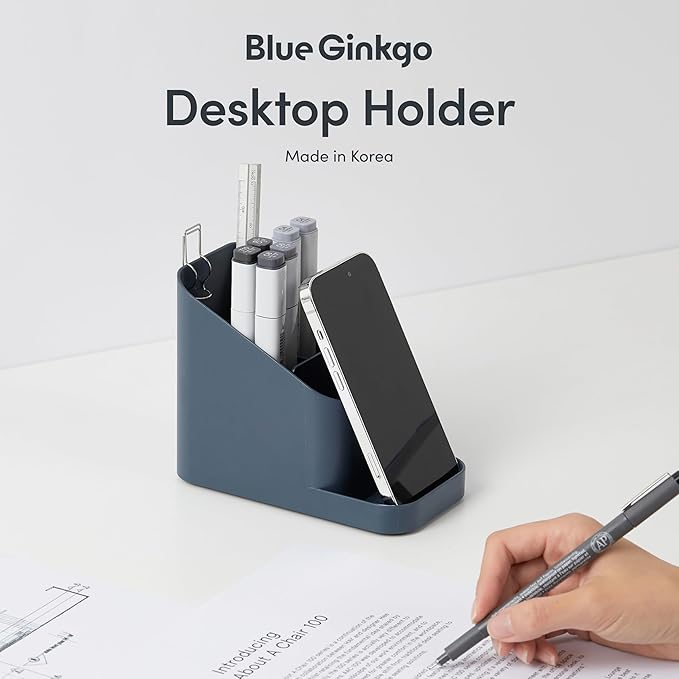 BLUE GINKGO Desk Holder – Korean-Made Office Organizer - Image 2