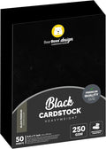 Black Cardstock Thick Paper 50 Sheets, 8.5" x 11" Heavyweight 92lb Cover Card by BearBoss