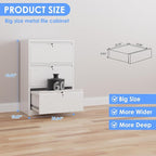 SUXXAN 3 Drawer File Cabinet, Lateral Filing Cabinet - Image 3