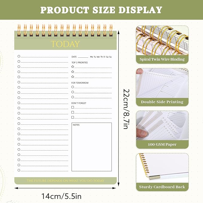Thboxes 2 Packs To Do List Notepad, Totally 208 Pages To Do List Notebook A5 - Image 2