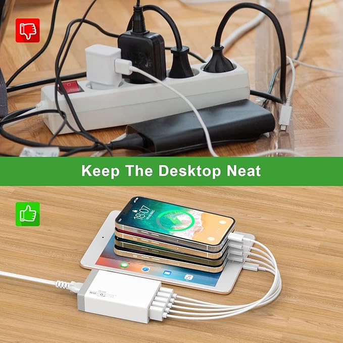 USB Wall Charger, Desktop USB Charging Station - Image 8