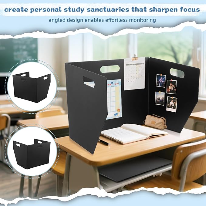 24-Pack Plastic Desk Dividers for Students, Privacy Folders for Students - Image 2