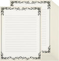 Sabary 200 Sheets Lined Stationary Writing Paper 8.5 x 11 Inch Fancy Vintage by Sabary