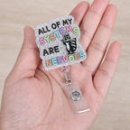 All of My Systems are Nervous Funny Nurse Badge Reel, Cute Raccoon Retractable - Image 2