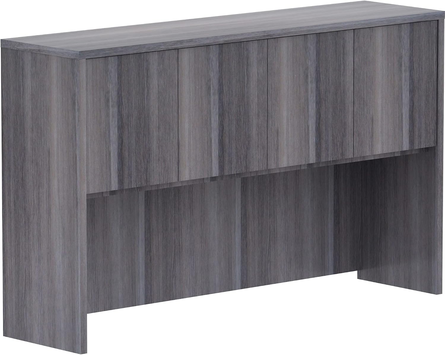 Lorell LLR69620 60 x 15 x 36 in. Laminate Hutch with Four Doors44; Weathered Charcoal