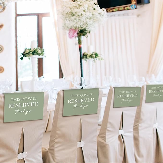 ChissNook Reserved Seating Chair Signs, This Row Is Reserved Pew Cloths Seating - Image 4