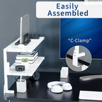 VIVO Clamp-on 24 inch Above or Below Desk 2-Tier Shelving Unit - Image 5