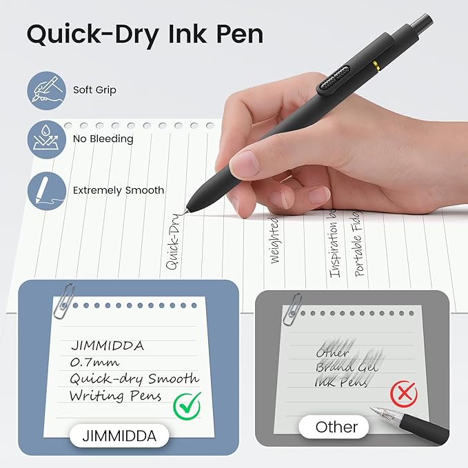 JIMMIDDA 16Pcs Black Gel Pens - Image 4