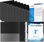 Henoyso 12 Pcs 3 Ring 2 Inch Binders Fits 8.5 x 11 Inch Letter Size Paper by Henoyso