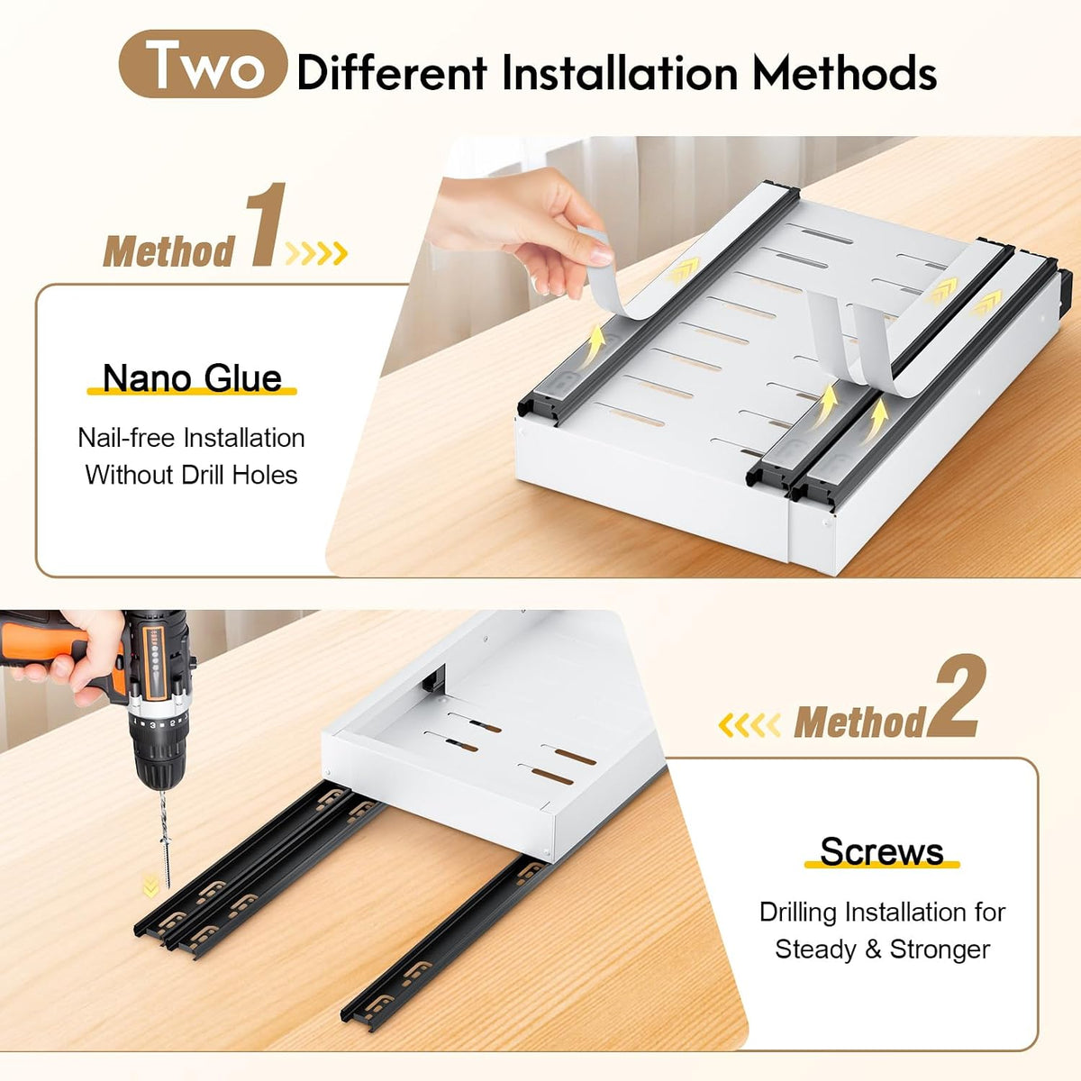 Pull Out Cabinet Organizer, Expandable Width (11.4"-18.9") Depth (1...