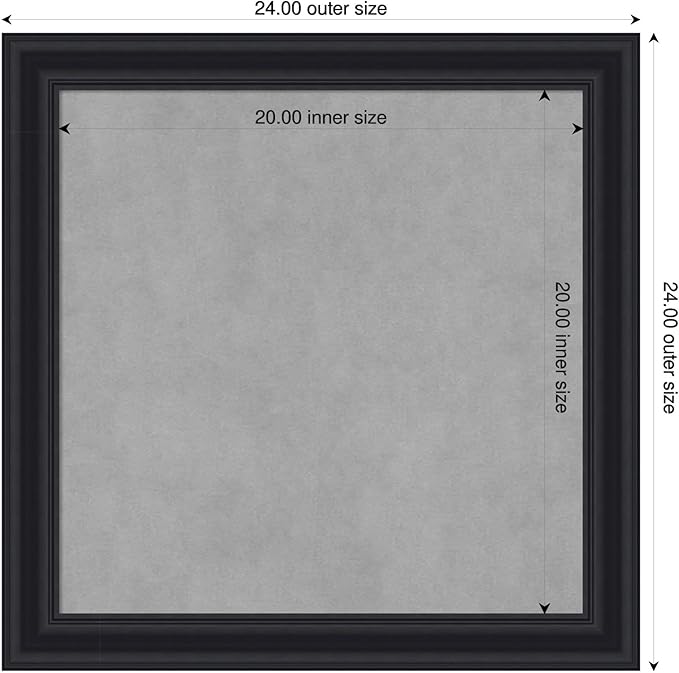 Amanti Art Black Framed Magnetic Board 24x24 Medium Vision Board - Image 2