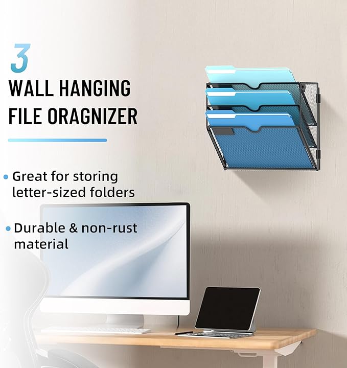 SUPEASY 3-Tier Wall File Holder Organizer - Image 2