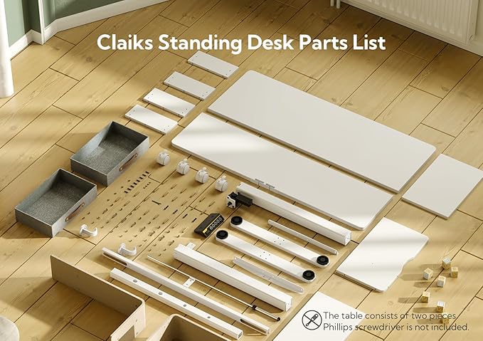 Claiks Standing Desk with Drawers, Adjustable Stand Up Electric Standing Desk - Image 7