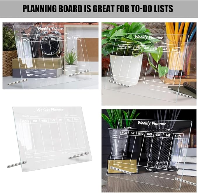 COHEALI Transparent Acrylic Memo Board Erasable Writing Message Board - Image 3