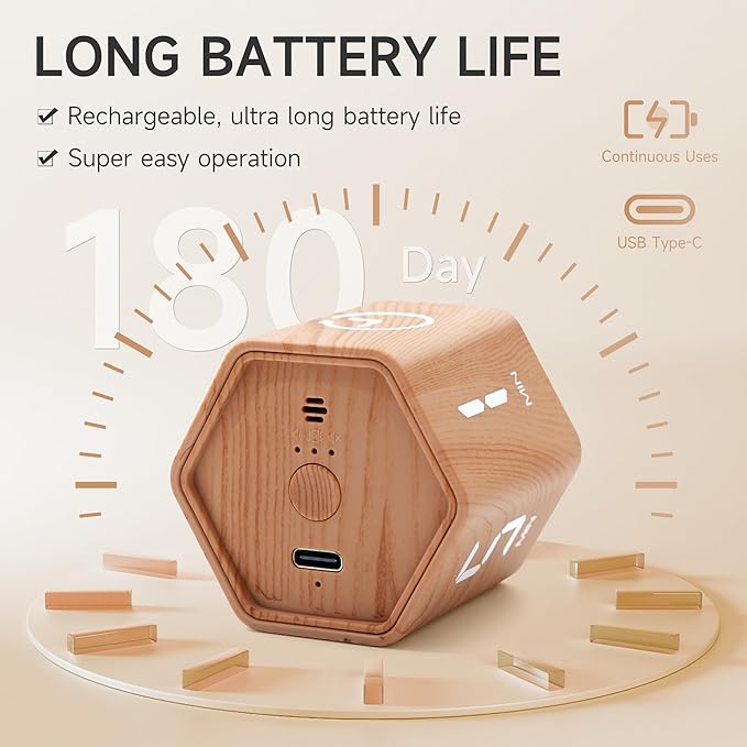 Exlliy Productivity Timer 1, 60 Minutes Preset, Desk Cube Timer - Image 3
