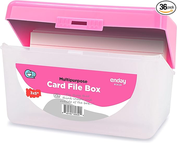 Enday Index Card Holder Pink, 3x5 Note Flash Card Organizer Case, Index Card by ENDAY