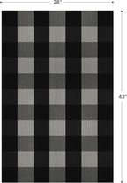 GENIMO Checkered Rug 27.5x43 inches Black and White Outdoor Rug Buffalo Plaid - Image 2