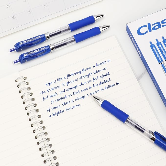 Lekreo Classic Retractable Gel Roller Pens, 0.7mm Fine Point - Image 3