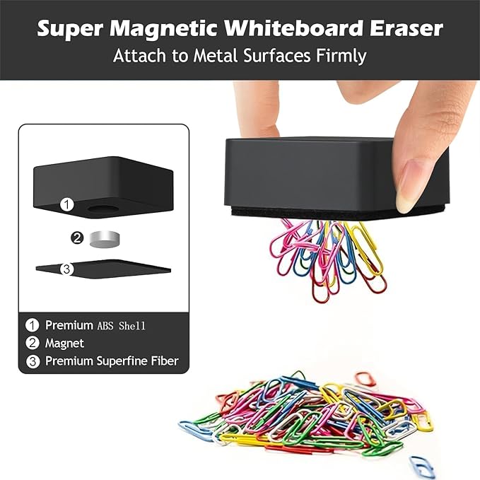 Ddaowanx Dry Erase Erasers, Soft Grip Magnetic Mini Eraser - Image 2