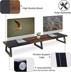 TEAMIX 42 inch Large Dual Monitor Riser, Extra Long Monitor Stand Riser - Image 3