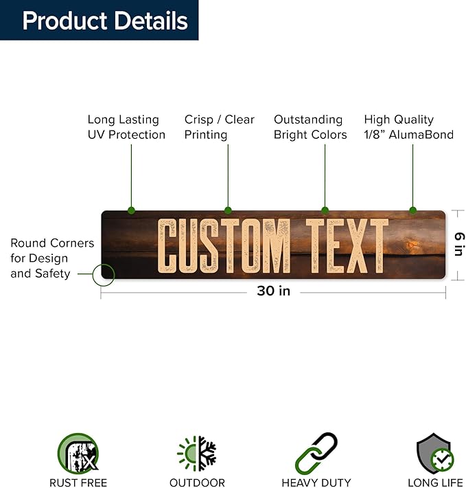 Custom Sign, Custom Street Sign, 11 Font Colors, 13 Font Styles, 4 Hole Options - Image 6