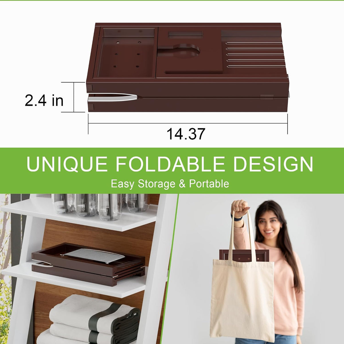 Bathtub Tray Caddy, Expandable Bamboo Bath Tray for Tub