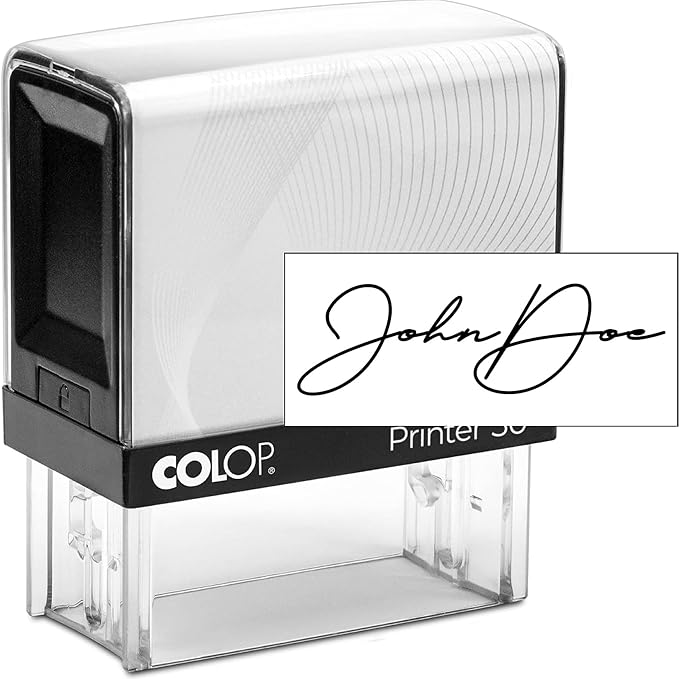 COLOP Medium Size Self Inking Custom Signature Stamp by Rubber+Stamp+Creation