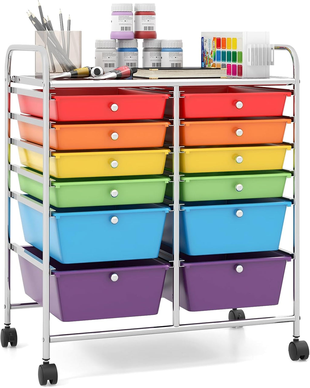 Giantex 12 Drawer Rolling Storage Cart Tools Scrapbook Paper Office School
