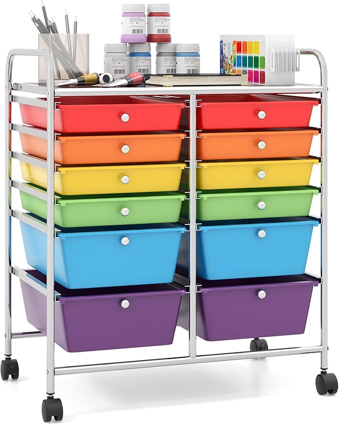 Giantex 12 Drawer Rolling Storage Cart Tools Scrapbook Paper Office School by Giantex