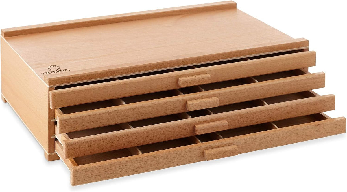 7 elements 4 drawer wooden artist storage supply, main product view