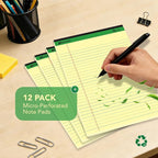 KAISA Yellow Legal Pads 12Pads Writing Pads Recycled Paper 5"x8" Norrow Ruled - Image 7