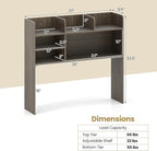 Tangkula Desktop Bookshelf for Computer Up to 32”, 37” Countertop Storage Hutch - Image 3